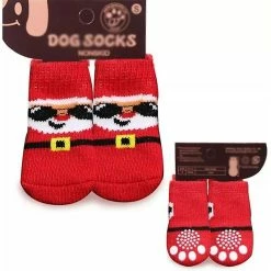 Dog Apparel 4 Pièces Healwe Dog Shoes Warm Puppy Dog Shoes Soft Knitted Pet Socks Cute
