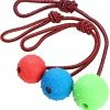 Heytea Dog Ball Avec Corde, Balle De Dressage De Chien En Caoutchouc Solide Pour Tug Of War Puppy Teeth Nettoyage Spike Ball