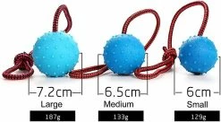 Heytea Dog Ball Avec Corde, Balle De Dressage De Chien En Caoutchouc Solide Pour Tug Of War Puppy Teeth Nettoyage Spike Ball -nourriture pour chien boutique 593793212 max