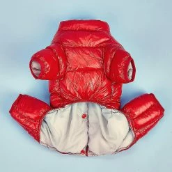 Hua Hui Tg-cl06 Solid Color Pet Dog Coat Imperméable Winter Puppy Outwear Costumes - Rouge / Taille 18 -nourriture pour chien boutique 595566522 max