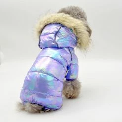 Unbrand Tg-cl061 Pet Dog Colorful Laser Hoodie Coat Imperméable Winter Puppy Outwear Costumes - Violet / Taille 12 -nourriture pour chien boutique 595591363 max