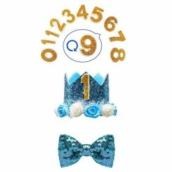 Unbranded Dog Birthday Suit Réglable Crown Hat Bow Tie Avec Numéros Party Supplies -nourriture pour chien boutique 595813584 max