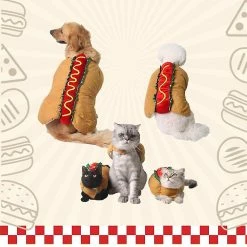 Unbranded Drôle De Chien De Compagnie Vêtements De Chat Pour Halloween Noël Dress Up Cosplay Hot Dog - Taille Xl -nourriture pour chien boutique 596736151 max
