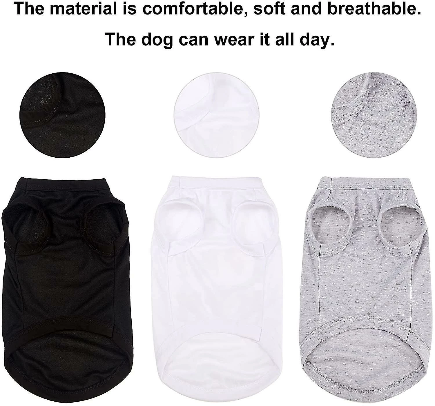 Unbranded 3 Pièces Chien T-shirt Puppy Print Shirt Respirant Pet Clothes Mignon Dog Clothes Sleeveless Dog Vest Dog Cat Summer Clothes (l) 2 Unbranded 3 Pièces Chien T-shirt Puppy Print Shirt Respirant Pet Clothes Mignon Dog Clothes Sleeveless Dog Vest Dog Cat Summer Clothes (l) – Image 2