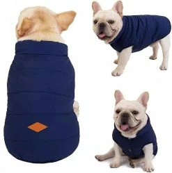 Unbranded Blue L Dog Manteau D’hiver Set Dog Warm Winter Jacket Doublé Manteau Français Bulldog Karin Dog Dress Vest -nourriture pour chien boutique 596736561 max