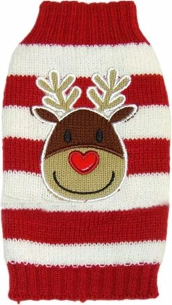 Unbranded Mignon Renne Pet Dog Noël Pull Tricoté Chiot Chat Hiver Sweatshirts Vêtements Chaud Tricots à Capuche Vêtements De Noël Pour Animaux De Compagnie (1 Pack, Xl) -nourriture pour chien boutique 596736747 max