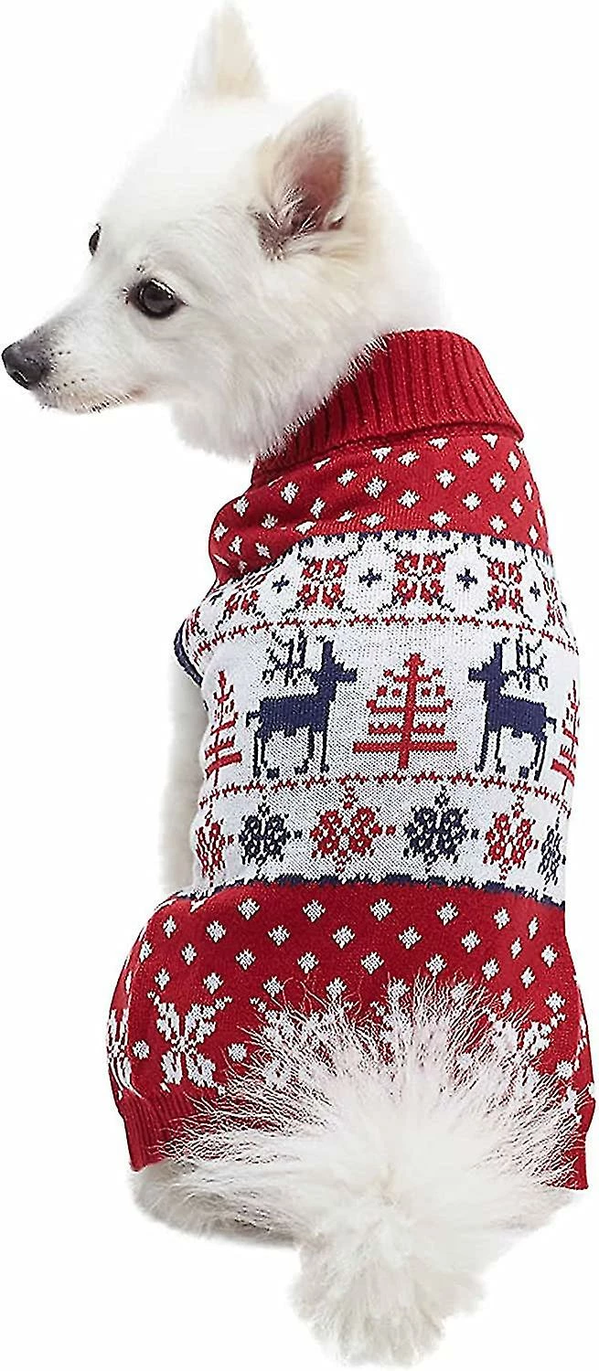 Unbranded Pet Vintage Holiday Dog Sweaters, Dog Reindeer Holiday Pet Clothes Sweater For Dogs Puppy Kitten Cats, Classic Red, Automne Hiver Chaud Tricot De Noël 3 Unbranded Pet Vintage Holiday Dog Sweaters, Dog Reindeer Holiday Pet Clothes Sweater For Dogs Puppy Kitten Cats, Classic Red, Automne Hiver Chaud Tricot De Noël – Image 3