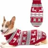 Unbranded Dog Christmas Sweater Mignon Renne Flocon De Neige Tricot Pull Pet Holiday Cloth Doux Chaud Col Roulé Tricot Chiot Pet Chat Automne Et Hiver Vêtements (1 P
