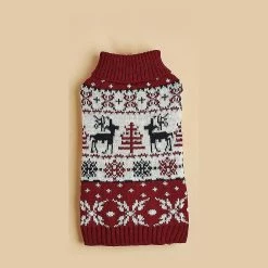 Unbranded Pet Vintage Holiday Dog Sweaters, Dog Reindeer Holiday Pet Clothes Sweater For Dogs Puppy Kitten Cats, Classic Red, Automne Hiver Chaud Tricot De Noël -nourriture pour chien boutique 596737132 max