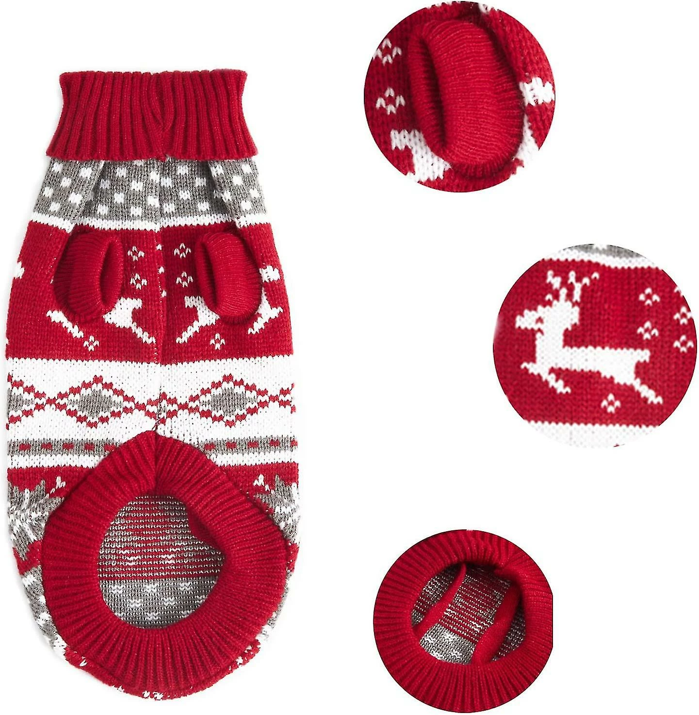 Unbranded Dog Christmas Sweater Mignon Renne Flocon De Neige Tricot Pull Pet Holiday Cloth Doux Chaud Col Roulé Tricot Chiot Pet Chat Automne Et Hiver Vêtements (1 P 3 Unbranded Dog Christmas Sweater Mignon Renne Flocon De Neige Tricot Pull Pet Holiday Cloth Doux Chaud Col Roulé Tricot Chiot Pet Chat Automne Et Hiver Vêtements (1 P – Image 3