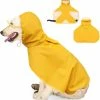 Unbranded Dog Raincoat With Hood Hole For Harness Waterproof Ultralight Breathable Rain Jacket Small Medium Dogs Rain Coat With Adjustable Hood Poncho Chein Pu
