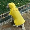 Unbranded Imperméable Pour Animaux De Compagnie Packable Hooded Dog Rain Jacket Reflective Strips Lightweight Adjustable Poncho Pour Petits Chiens Moyens Grands (1 Pack, Jaune, L)