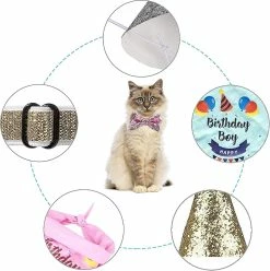 Unbranded Party Dog Decorative Animal Hat Party Decorative Hat Animal Accessories Triangle Scarf Party Dog Accessories Bowknot, Décoration D’anniversaire (bleu) -nourriture pour chien boutique 596737624 max