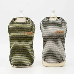 Unbranded Basic Sleeveless Striped Dog T-shirt 94% Coton Pet Clothing Doux Respirant Chien Été Chemise Petite Taille Chat Chien Vêtements (l Jaune) -nourriture pour chien boutique 596738724 max