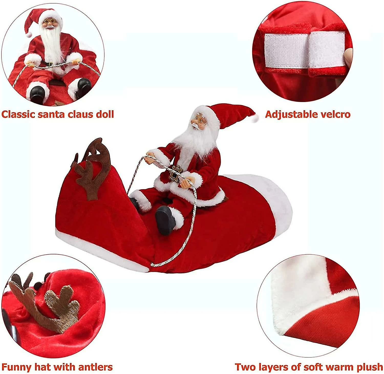 Mryenc Costume De Chien De Noël Vêtements Pour Animaux De Compagnie Vêtements De Père Noël Riding Pet Cosplay Costumes Party Habillage Dog Up Outfit Pour Petits Chiens De Taille Moyenne 3 Mryenc Costume De Chien De Noël Vêtements Pour Animaux De Compagnie Vêtements De Père Noël Riding Pet Cosplay Costumes Party Habillage Dog Up Outfit Pour Petits Chiens De Taille Moyenne – Image 3