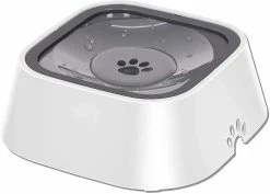 Mryenc Dog Bowl Dog Water Bowl No-spill Pet Water Bowl Mangeoire D’eau Lente, Gris