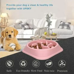 Unbranded Slow Feeder Small Dog Bowls Anti-slip Puzzle Bowl Feeder Interactive Bloat Stop Dog Bowl, Rose -nourriture pour chien boutique 600033426 max