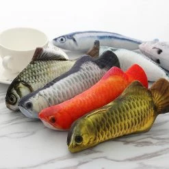 Unbranded 1pc Ificial Fish Peluch Pet Cat Puppy Dog Toys Sleeping Toy Cat Mint Catnip Toys Tooth Grinding & Training Pet Toy Supplies -nourriture pour chien boutique 603487149 max
