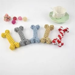 Unbranded 1pcs Morsure Résistant Pet Dog Chew Jouets Pour Petits Chiens Nettoyage Dents Chiot Cat Corde Nœud Boule Jouet Jouer Mascotas Cessoires -nourriture pour chien boutique 603495351 max