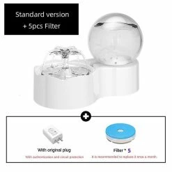 Unbranded New Cat Water Fountain Pet Dog Mute Drinking Bowl Avec Capteur De Mouvement Distributeur Automatique D’eau Circulant Filtres Feeder