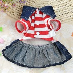 Unbranded Denim Dog Dress Striped Dog Bib Winter Autumn Cowboy Clothes For Pet Dog Re -nourriture pour chien boutique 609743091 max