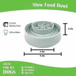 Unbranded Shxx Pet Slow Food Bowl Large Anti-slip Cat Choke Prevention Slow Food Bowl Pet Slow Food Dog Rice Pot Feederblue H922-103 -nourriture pour chien boutique 610633596 max