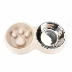 Unbranded Double Pet Bowl Dog Food Water Feeder En Acier Inoxydable Dog Bowl Pet Drinking Dog Cat Feeding Bowl Small Dog Double Bowl -nourriture pour chien boutique 610634704 max