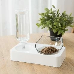 Unbranded Pet Bowl Automatic Feeder Dog Cat Food Bowl Avec Distributeur D’eau Double Dog Drinking Bottle Cat -nourriture pour chien boutique 610663540 max