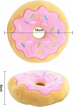 Heytea Donut Peluche Toy Squeaky Chew Toy Dog Toy Set Pour Petit Et Moyen Puppy Dogs Pets Interact Gift -nourriture pour chien boutique 612288681 max