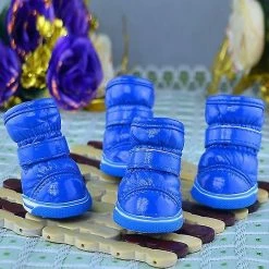 Unbranded 4pcs / Set Hiver Pet Dog Chaussures Warm Snow Boots Imperméable Petits Chiens Chaussures Pour Chihuahua
