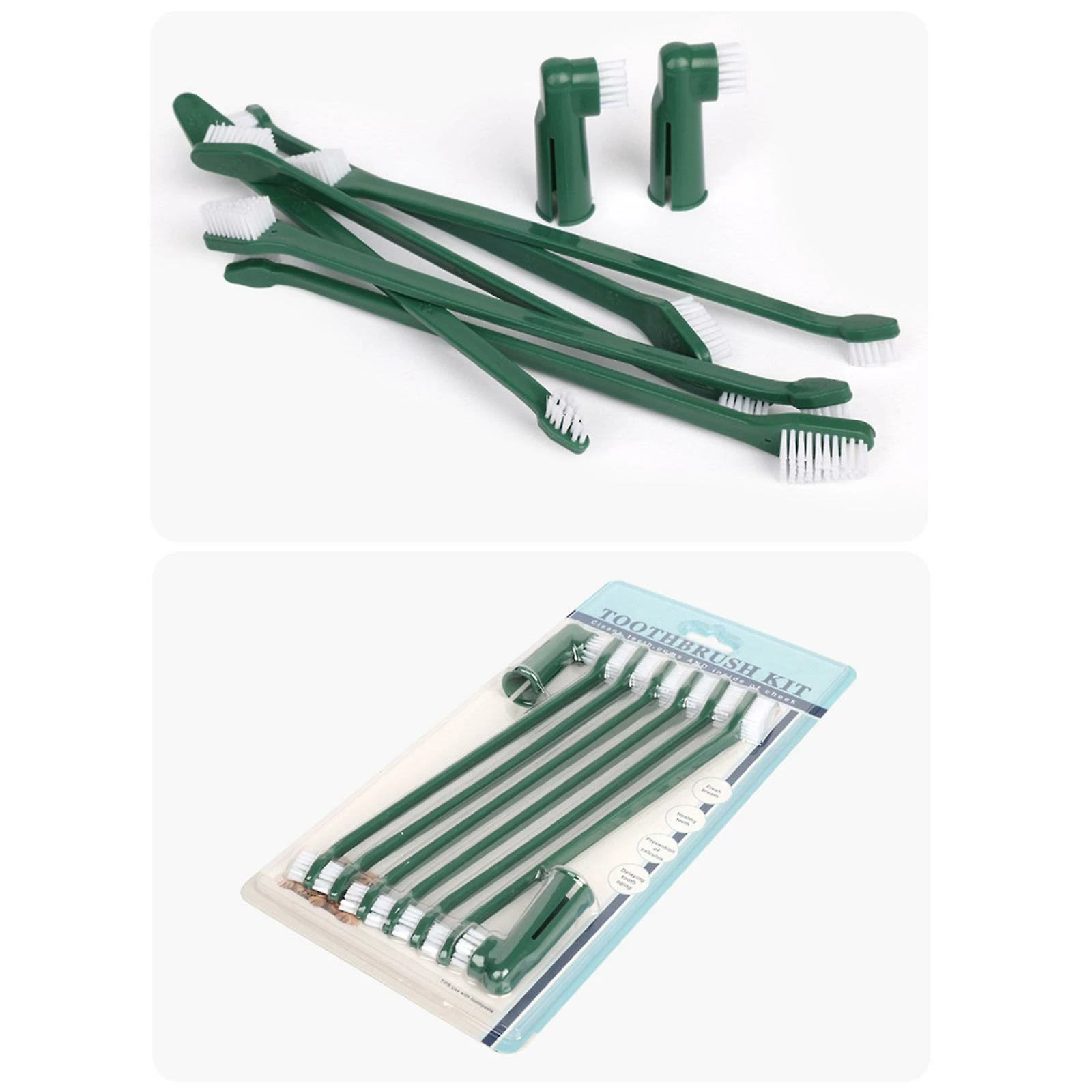 Unbranded 8pcs Pet Double Pour La Tête Et Le Doigt Brosse à Dents Dog Pour Chat Puppy Teeth Care Cleani 2 Unbranded 8pcs Pet Double Pour La Tête Et Le Doigt Brosse à Dents Dog Pour Chat Puppy Teeth Care Cleani – Image 2