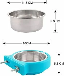 Unbranded Dog Cage Bowl Acier Inoxydable Amovible Hanging Bowl Pet Cage Small Water Bowl Dog And Cat -nourriture pour chien boutique 623115351 max
