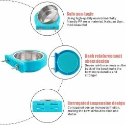 Unbranded Dog Cage Bowl Acier Inoxydable Amovible Hanging Bowl Pet Cage Small Water Bowl Dog And Cat -nourriture pour chien boutique 623115370 max