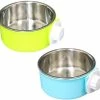 Unbranded Pet Crate Bowls 2 Pack Dog Cage Hanging Bowls Amovible Double Feeding Bowls