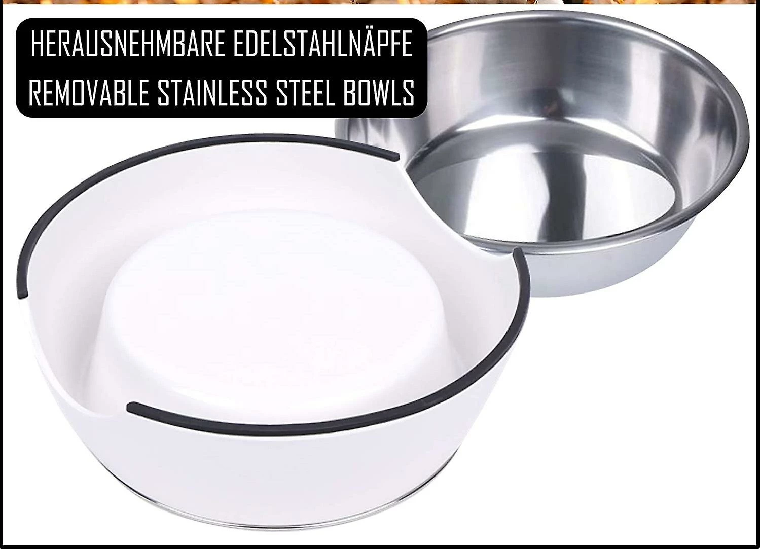 Giveuphesit Pet Bowl Dog Food Bowl Non-slip Dog Bowl - Cat Bowl - Bol En Acier Inoxydable Pour Chiens - Pour Grands Et Petits Chiens 2 Giveuphesit Pet Bowl Dog Food Bowl Non-slip Dog Bowl - Cat Bowl - Bol En Acier Inoxydable Pour Chiens - Pour Grands Et Petits Chiens – Image 2