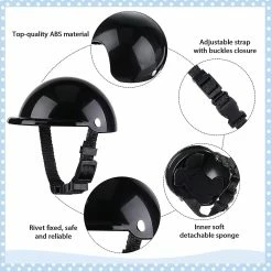 Tiny-witch Petit Chien Casque Lunettes Uv Protection Doggy Lunettes De Soleil Pet Dog Lunettes Moto Hard Safety Hat Avec Ceinture Réglable -nourriture pour chien boutique 628074803 max