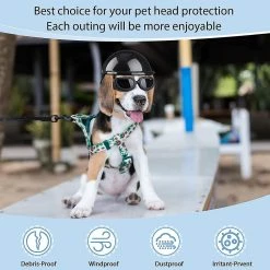 Tiny-witch Petit Chien Casque Lunettes Uv Protection Doggy Lunettes De Soleil Pet Dog Lunettes Moto Hard Safety Hat Avec Ceinture Réglable -nourriture pour chien boutique 628075077 max