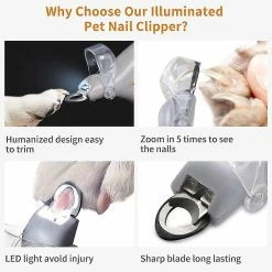 Wabjtam Professional Pet Nail Clipper Scissors, Pet Dog Cat Nail Toe Claw Clippers Scissor, Led Light Nail Trimmer For Animals Pet(1pcs,grey And Brown -nourriture pour chien boutique 631560942 max