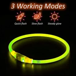 Wonderful Wow Jaune 70cm Led Dog Collar Lit Dog Collar Rechargeable Waterproof Pet Collar Peut être Coupé à Light Dog Collar Pet -nourriture pour chien boutique 631582554 max
