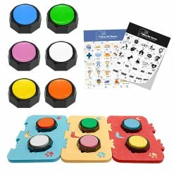 Unbrand Le Chien Avec Et Autocollants Utilise Six Jeux De Boutons De Couleur, Dog Training Buzzer, Enregistre Et Joue Vos Propres Informations, Et Enseigne à Votre Chien Le Son -nourriture pour chien boutique 639654484 max