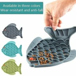 Unbranded Pet Slow Feeder Dog Lick Mat Alternative Amusante à Slow Feeder Dog Bowls, Snuffle Mat & Dog Bowls Fish-shaped Slow Food Bowl Colour Blue -nourriture pour chien boutique 642773831 max