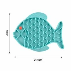 Unbranded Pet Slow Feeder Dog Lick Mat Alternative Amusante à Slow Feeder Dog Bowls, Snuffle Mat & Dog Bowls Fish-shaped Slow Food Bowl Colour Blue -nourriture pour chien boutique 642774152 max
