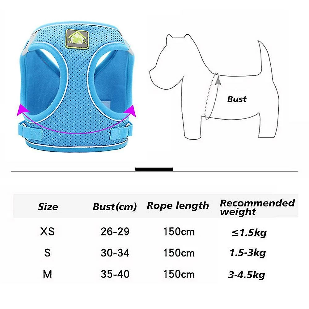 Unbranded 2 Packsharness And Leash Set Pour Cat Dog Walking Escape Proof, Step-in Easy Control Outdoor Jacket, Réglable Réfléchissant Respirable Soft Air Mesh Ves 5 Unbranded 2 Packsharness And Leash Set Pour Cat Dog Walking Escape Proof, Step-in Easy Control Outdoor Jacket, Réglable Réfléchissant Respirable Soft Air Mesh Ves – Image 5