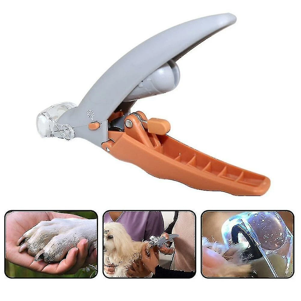 Dxn Professionnels Pet Nail Scissors Pet Dog Cat Nail Toe Claw Scissors Led Light Nail Trimmer For Animal Pets, 1 Pièce, Grey + Orange Shizhi Boutique 2 Dxn Professionnels Pet Nail Scissors Pet Dog Cat Nail Toe Claw Scissors Led Light Nail Trimmer For Animal Pets, 1 Pièce, Grey + Orange Shizhi Boutique – Image 2