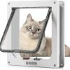 Dxn Cat Porte Chien Porte Ouverture Accès Gratuit Porte Animaux De Compagnie Cat Chenil Cat Flap Dog Flap 4 Voies Fermeture Magnétique