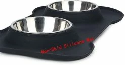 Unbranded Pet Dog Bowls 2 Bol Pour Chien En Acier Inoxydable Sans Déversement Tapis De Silicone Antidérapant Bols D’alimentation Pour Nourrir Les Chiots De Grands Chiens Chats, Noir 7 Unbranded Pet Dog Bowls 2 Bol Pour Chien En Acier Inoxydable Sans Déversement Tapis De Silicone Antidérapant Bols D’alimentation Pour Nourrir Les Chiots De Grands Chiens Chats, Noir -nourriture pour chien boutique 647288372 max