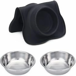 Unbranded Pet Dog Bowls 2 Bol Pour Chien En Acier Inoxydable Sans Déversement Tapis De Silicone Antidérapant Bols D’alimentation Pour Nourrir Les Chiots De Grands Chiens Chats, Noir 9 Unbranded Pet Dog Bowls 2 Bol Pour Chien En Acier Inoxydable Sans Déversement Tapis De Silicone Antidérapant Bols D’alimentation Pour Nourrir Les Chiots De Grands Chiens Chats, Noir -nourriture pour chien boutique 647288376 max