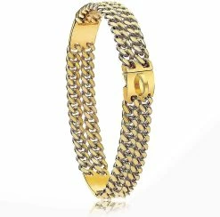 Dxn Charme Plaqué Or 18k 24mm De Large Robuste Robuste Cubain Chain Link Dog Collar Avec Boucle En Acier