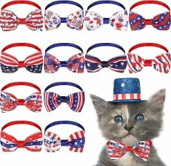 Scout 12 Pièces Pet Dog Neckties Réglable Patriotic Dog Pet Neckties Flag Cat Tie For Dogs Puppy