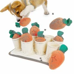 Sl Chang Tapis De Snuffle Pour Chiots Avec 8 Carottes Squeaky Peluche Dog Treat Toys